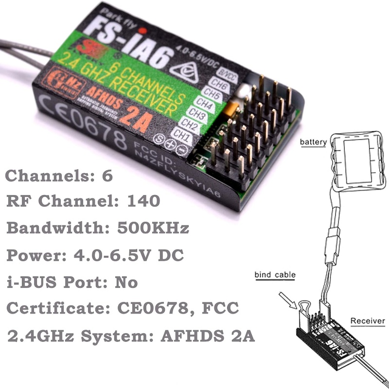 ฟลายสกาย FS-IA6 ตัวรับสัญญาณ 6 - Drone Racing Battery บทวิจารณ์และราคา