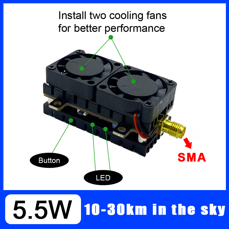 ยาว 5.8GHz 5.5W เครื่องส่งสัญญ - Drone Racing Vtx บทวิจารณ์และราคา
